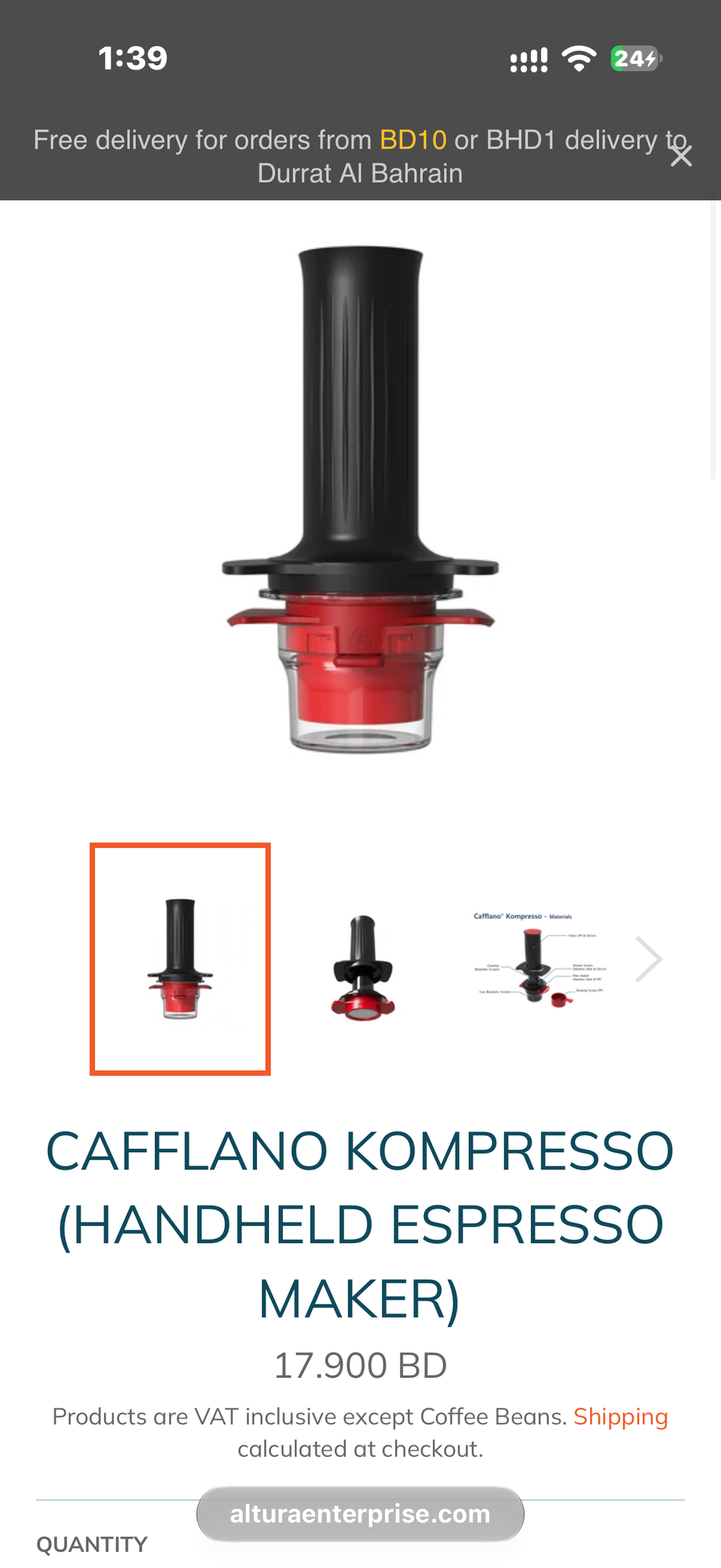 CAFFLANO KOMPRESSO ☕
Handheld Espresso Maker ماكينة إسبريسو محمولة